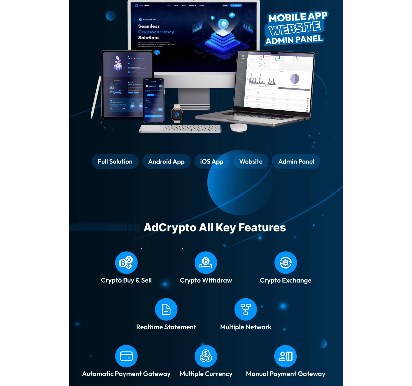 AdCrypto v1.4.0 - Cryptocurrency Exchange and Buy Sell Full Solution